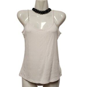 Bamboo White Tank Top Camisole Spaghetti Strap Tank Top - Size M, Size XL